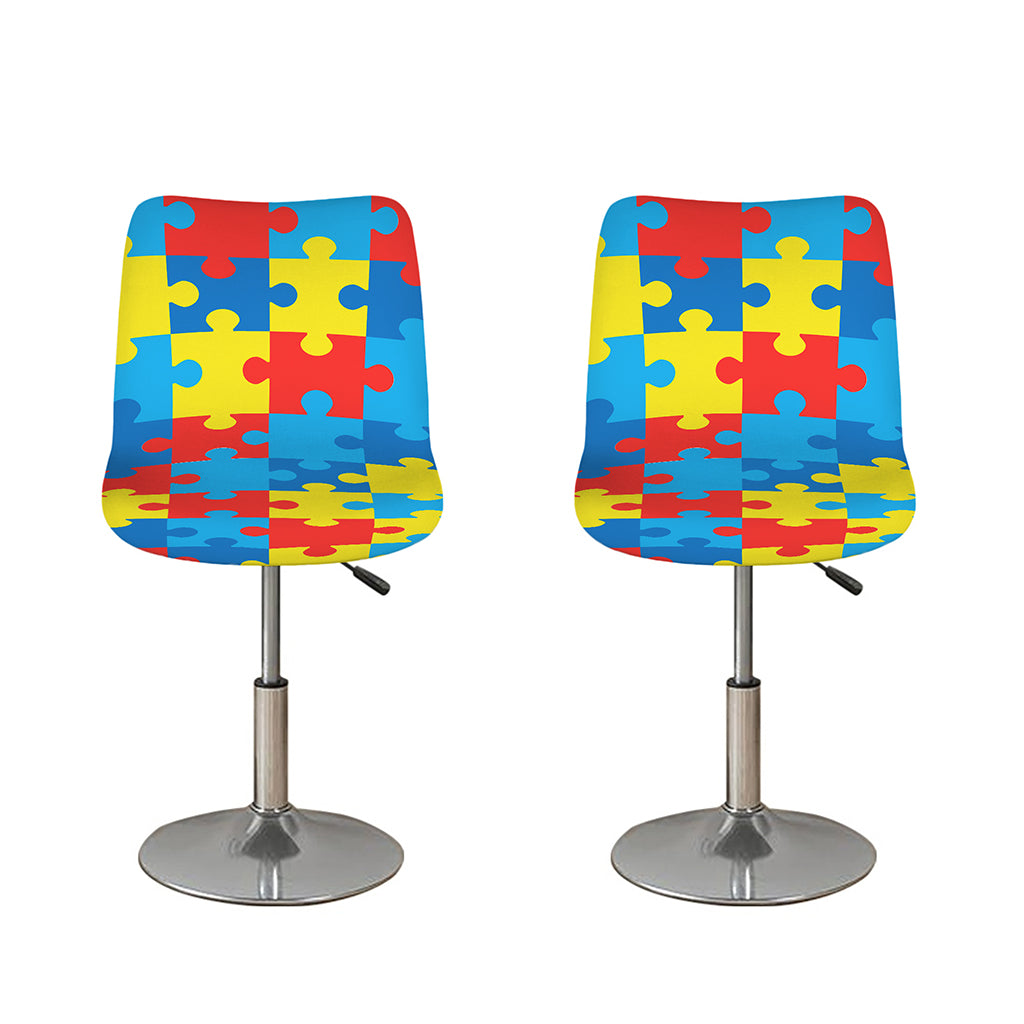 Autism Awareness Pattern Print Bar Stool Covers