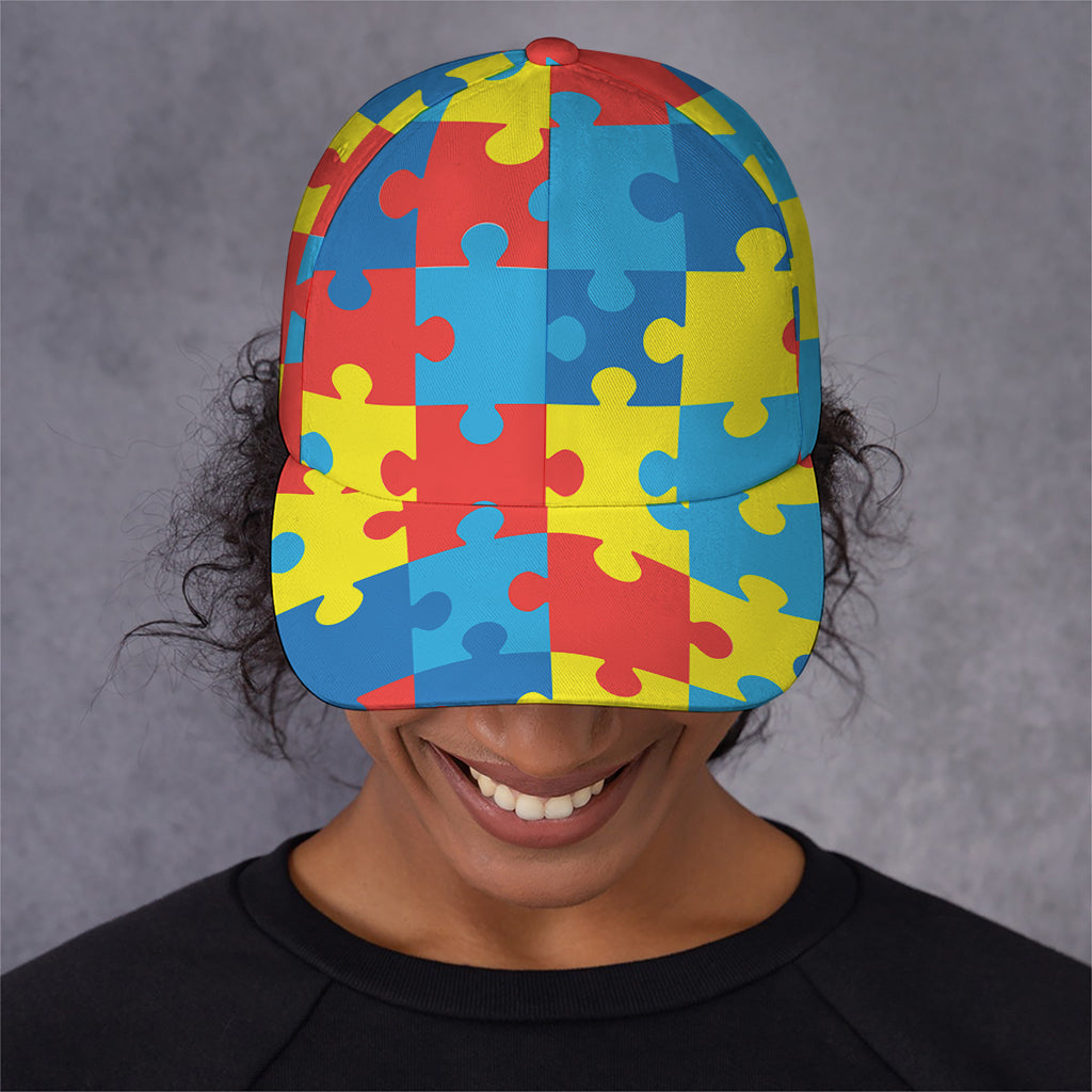 Autism Awareness Pattern Print Baseball Cap