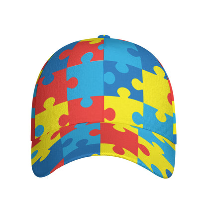 Autism Awareness Pattern Print Baseball Cap