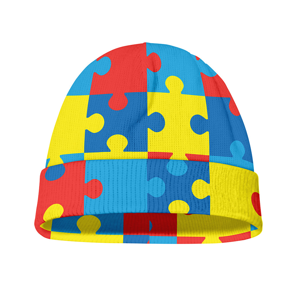Autism Awareness Pattern Print Beanie