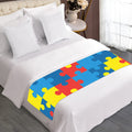 Autism Awareness Pattern Print Bed Runner