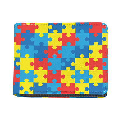 Autism Awareness Pattern Print Bifold Wallet