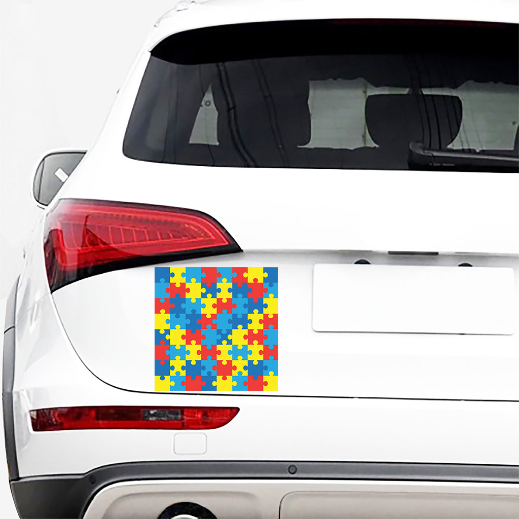 Autism Awareness Pattern Print Car Sticker