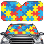 Autism Awareness Pattern Print Car Windshield Sun Shade