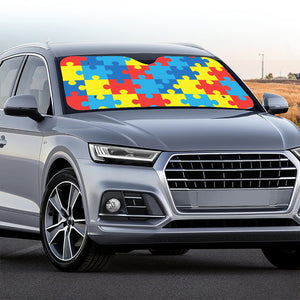 Autism Awareness Pattern Print Car Windshield Sun Shade