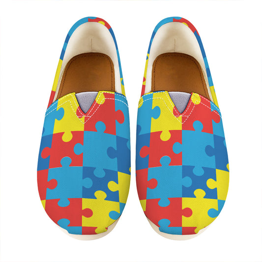 Autism Awareness Pattern Print Casual Shoes