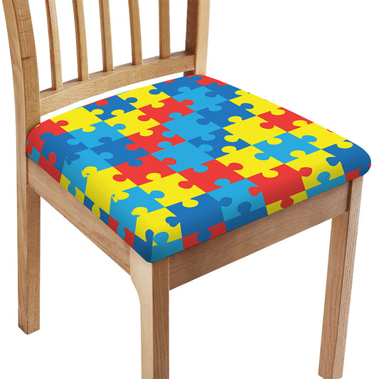 Autism Awareness Pattern Print Chair Cushion Cover