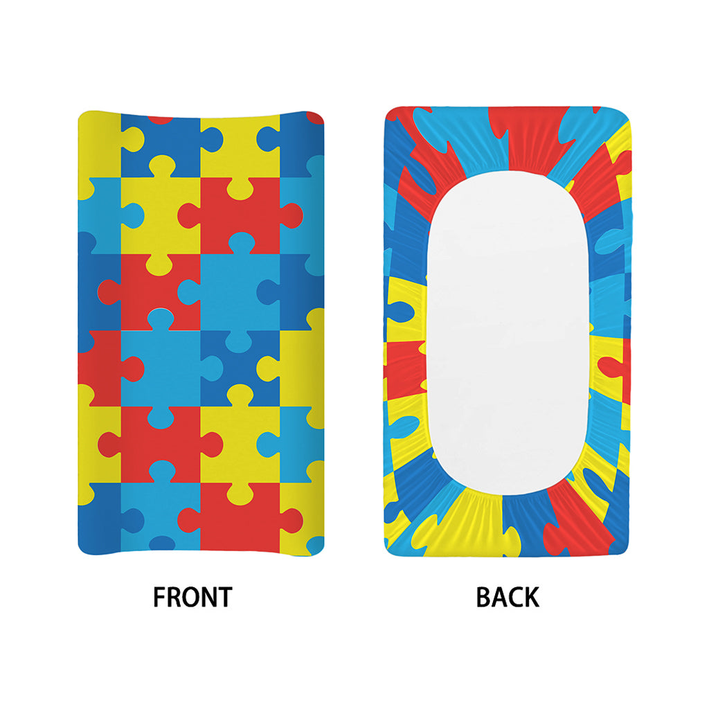 Autism Awareness Pattern Print Changing Pad Cover