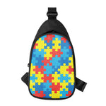 Autism Awareness Pattern Print Chest Bag