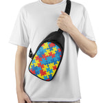 Autism Awareness Pattern Print Chest Bag