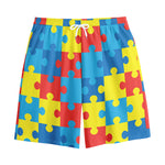 Autism Awareness Pattern Print Cotton Shorts