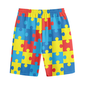 Autism Awareness Pattern Print Cotton Shorts