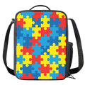 Autism Awareness Pattern Print Crossbody Lunch Bag
