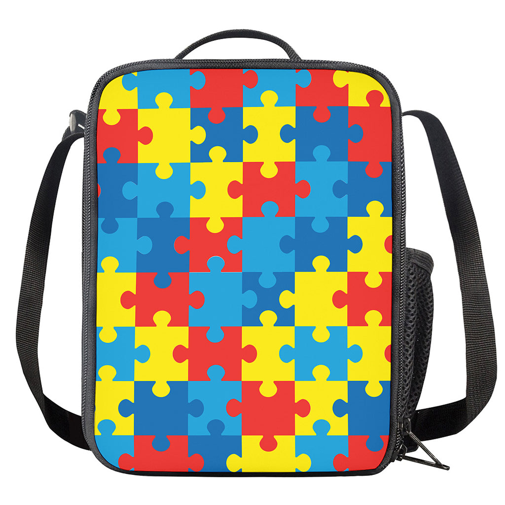 Autism Awareness Pattern Print Crossbody Lunch Bag