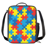 Autism Awareness Pattern Print Crossbody Lunch Bag