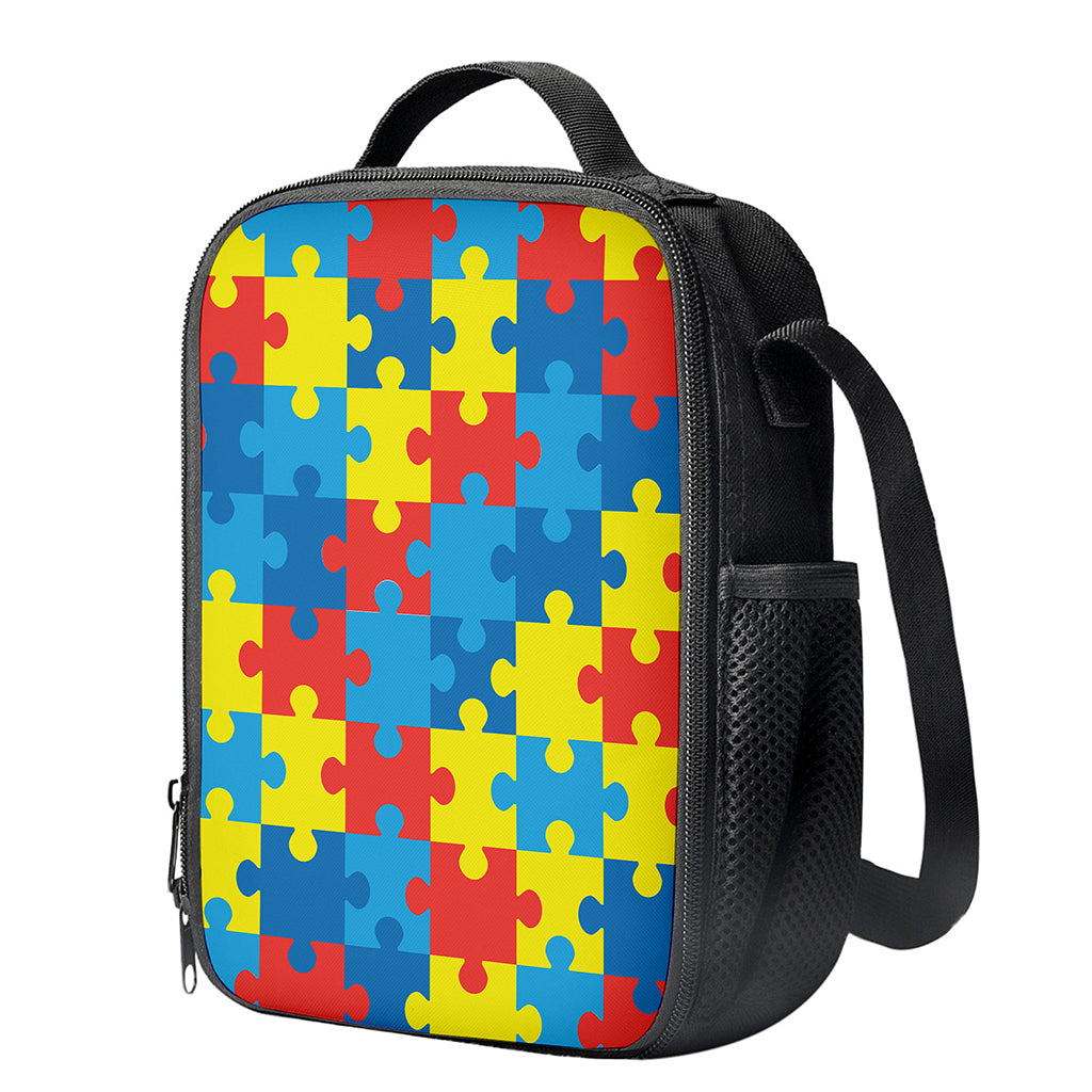 Autism Awareness Pattern Print Crossbody Lunch Bag