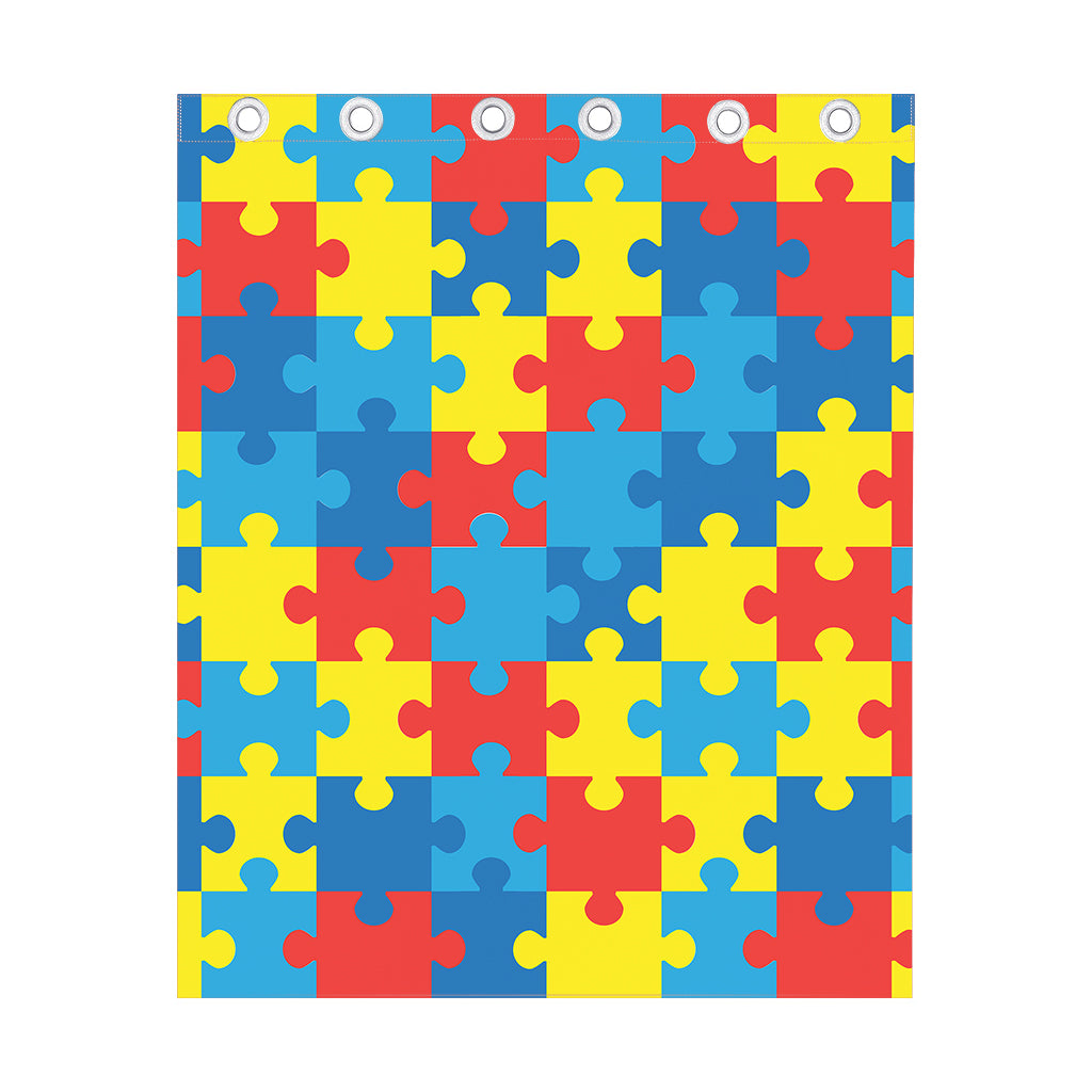 Autism Awareness Pattern Print Curtain