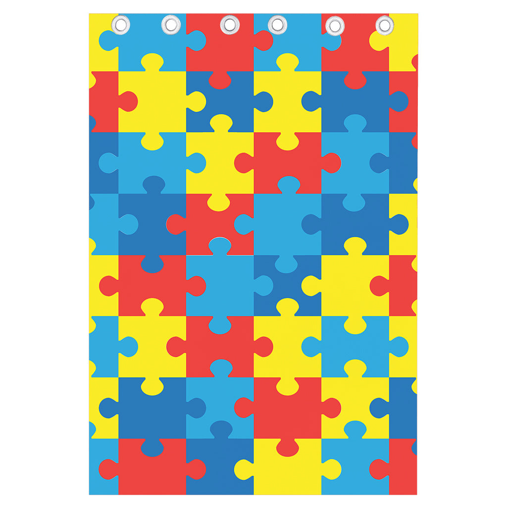 Autism Awareness Pattern Print Curtain