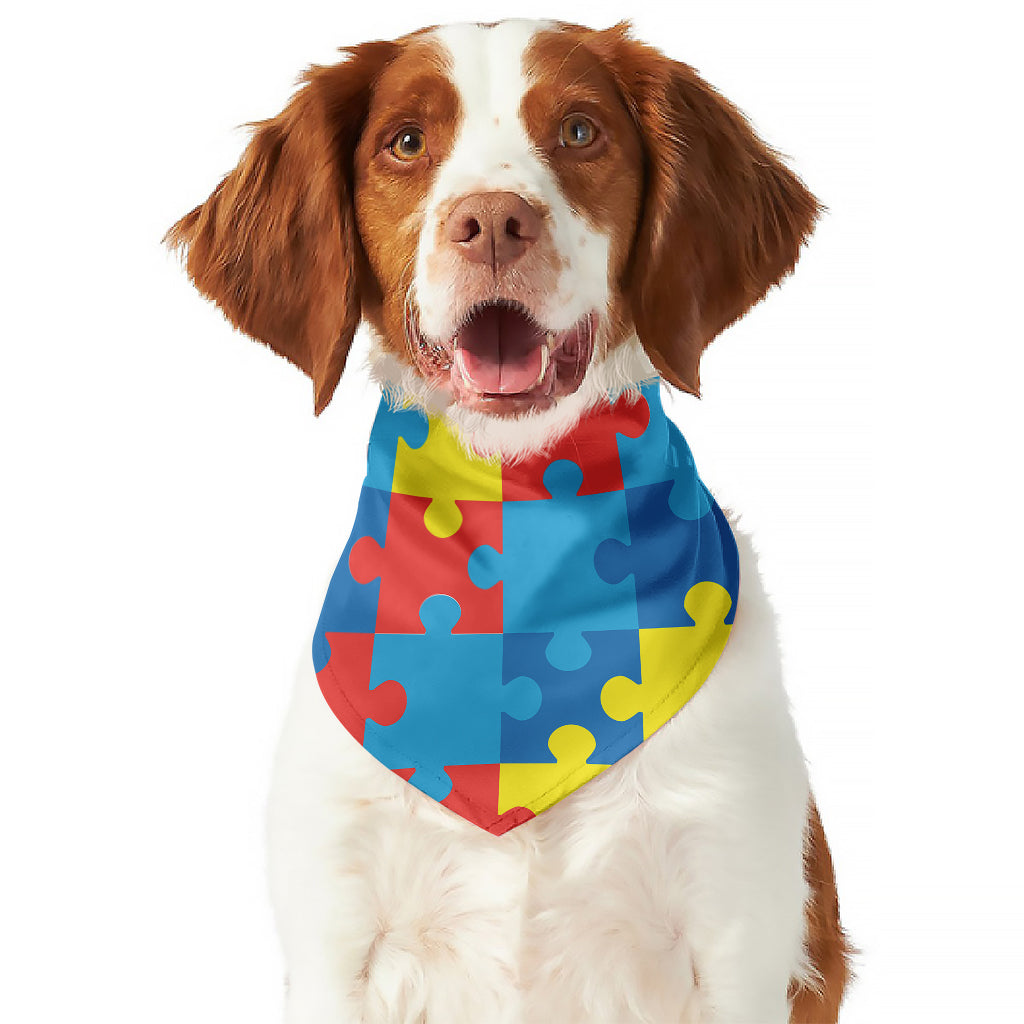 Autism Awareness Pattern Print Dog Bandana