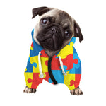 Autism Awareness Pattern Print Dog Zip Up Hoodie