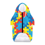 Autism Awareness Pattern Print Dog Zip Up Hoodie