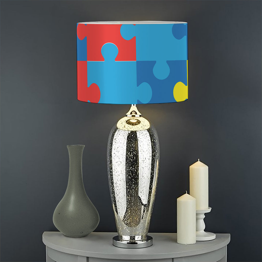 Autism Awareness Pattern Print Drum Lamp Shade