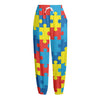 Autism Awareness Pattern Print Fleece Lined Knit Pants