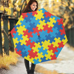 Autism Awareness Pattern Print Foldable Umbrella