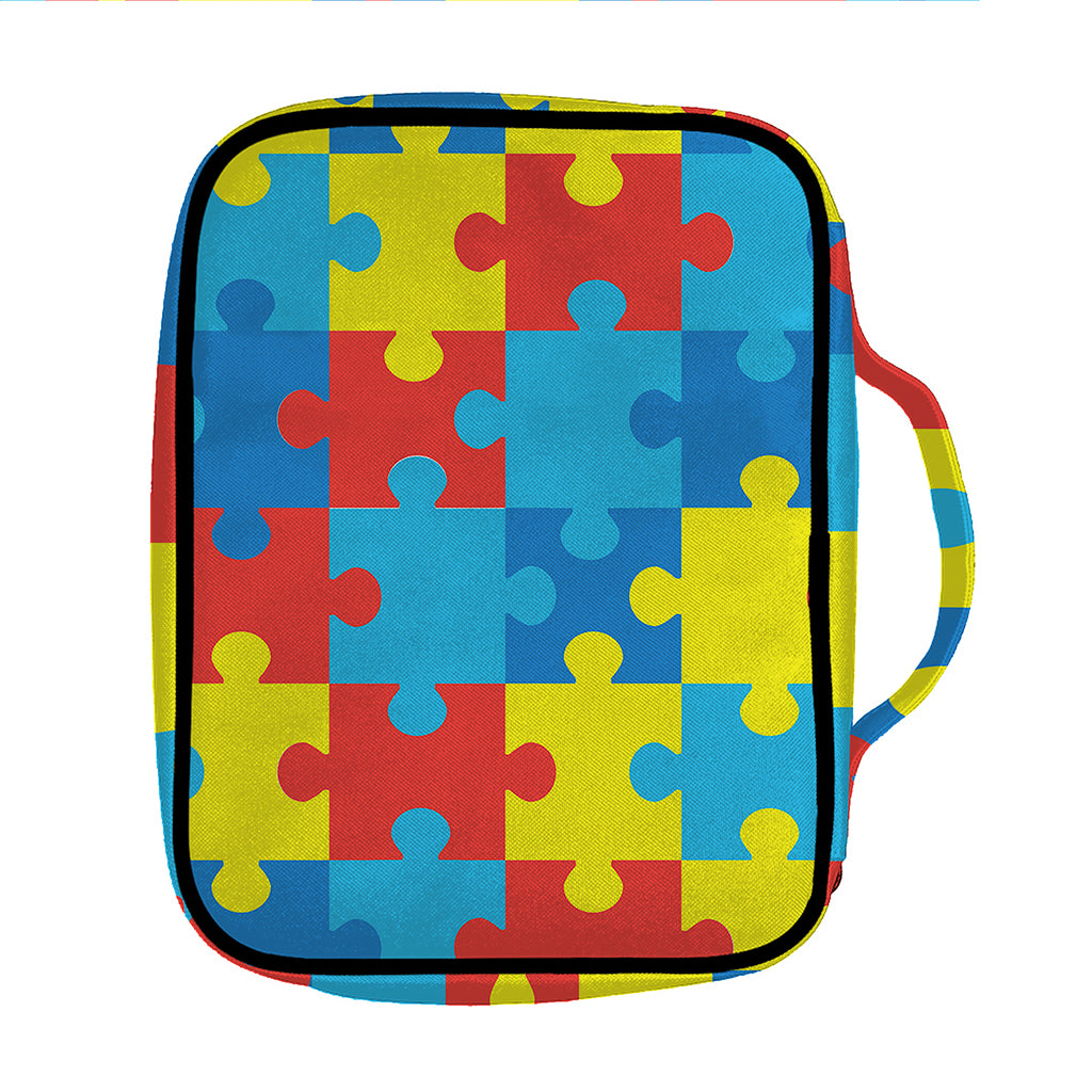 Autism Awareness Pattern Print Front Pocket Bible Bag