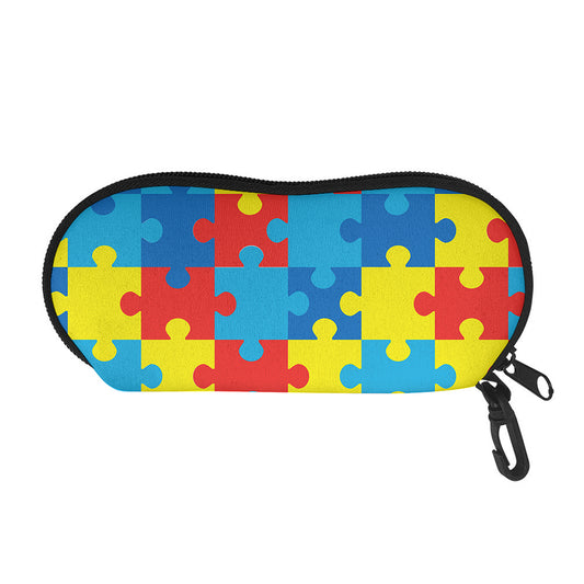 Autism Awareness Pattern Print Glasses Case