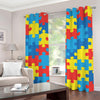 Autism Awareness Pattern Print Grommet Curtains