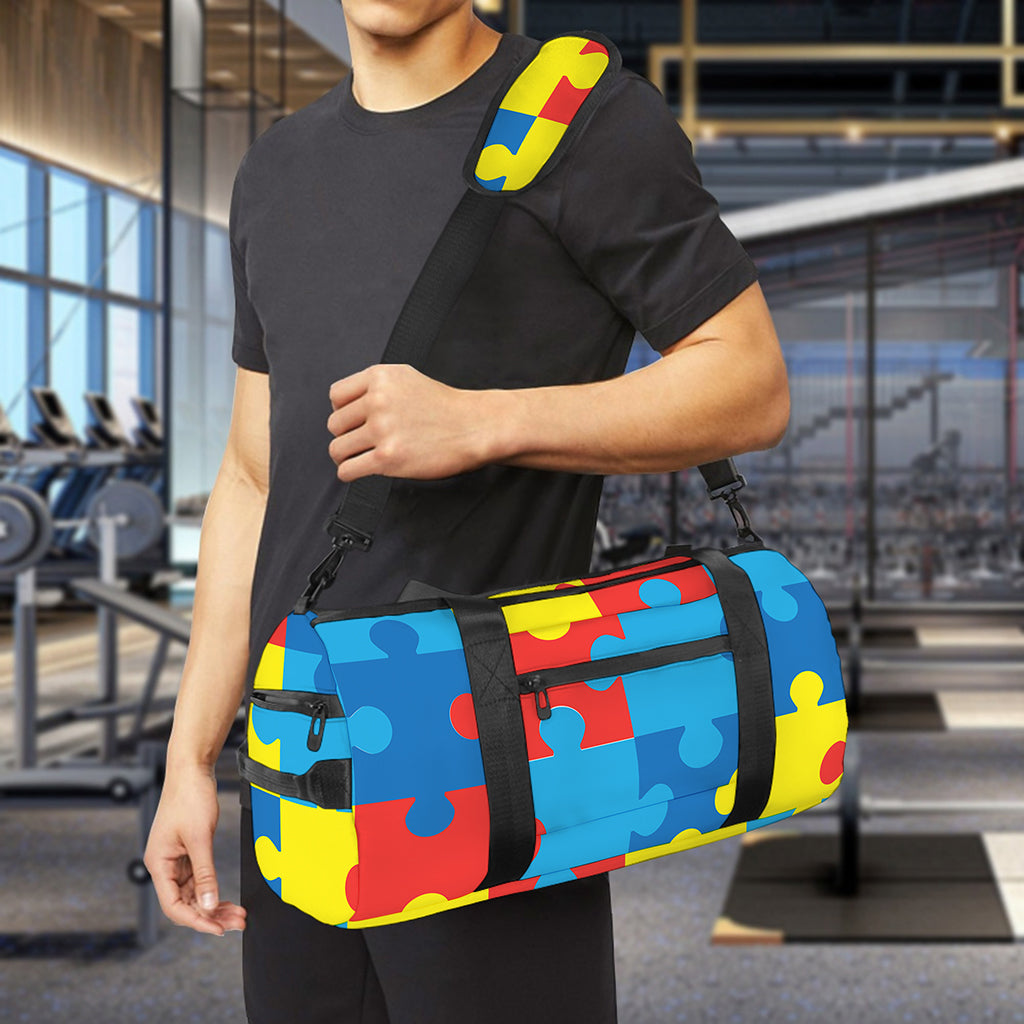 Autism Awareness Pattern Print Gym Bag
