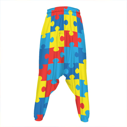 Autism Awareness Pattern Print Hammer Pants