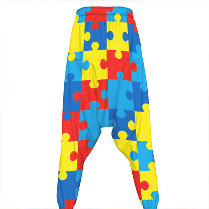 Autism Awareness Pattern Print Hammer Pants