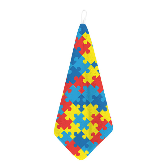 Autism Awareness Pattern Print Hand Towel