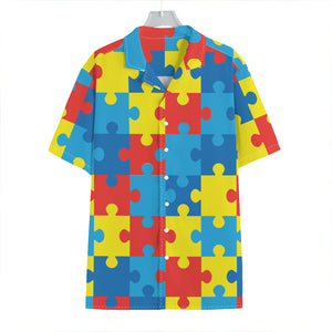 Autism Awareness Pattern Print Hawaiian Shirt