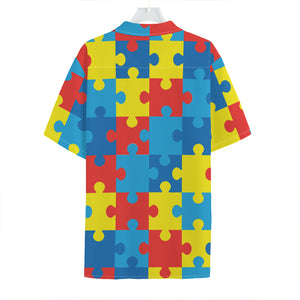 Autism Awareness Pattern Print Hawaiian Shirt