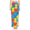 Autism Awareness Pattern Print High Slit Maxi Skirt