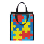 Autism Awareness Pattern Print Insulated Lunch Tote