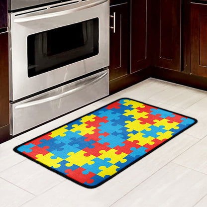 Autism Awareness Pattern Print Kitchen Mat