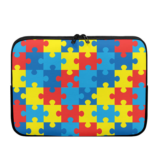 Autism Awareness Pattern Print Laptop Sleeve