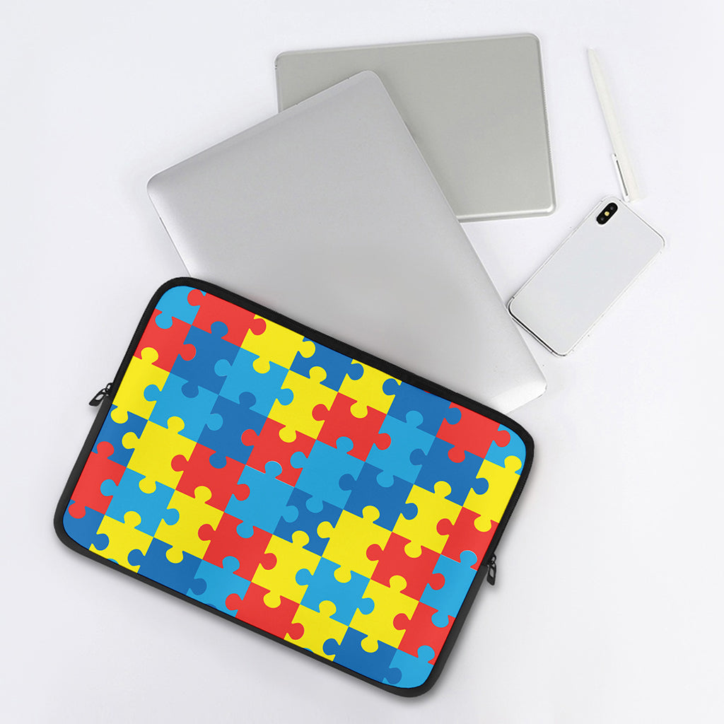 Autism Awareness Pattern Print Laptop Sleeve