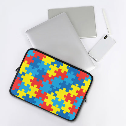 Autism Awareness Pattern Print Laptop Sleeve