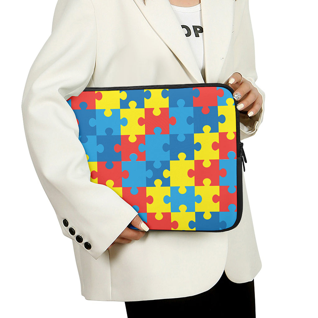 Autism Awareness Pattern Print Laptop Sleeve
