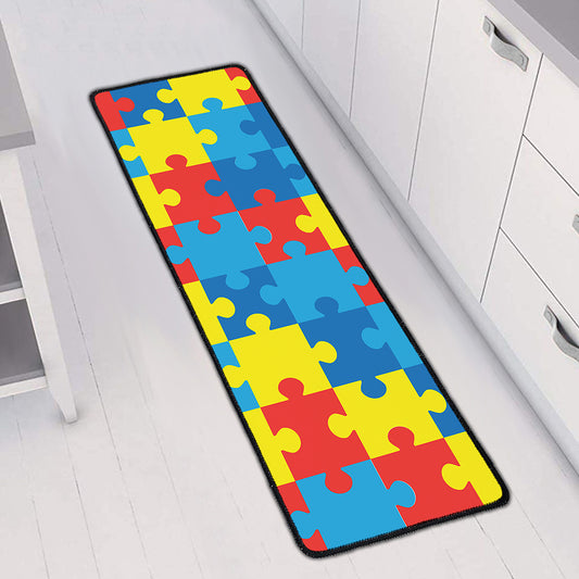 Autism Awareness Pattern Print Long Kitchen Mat