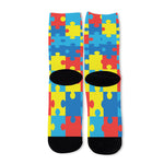 Autism Awareness Pattern Print Long Socks