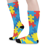 Autism Awareness Pattern Print Long Socks