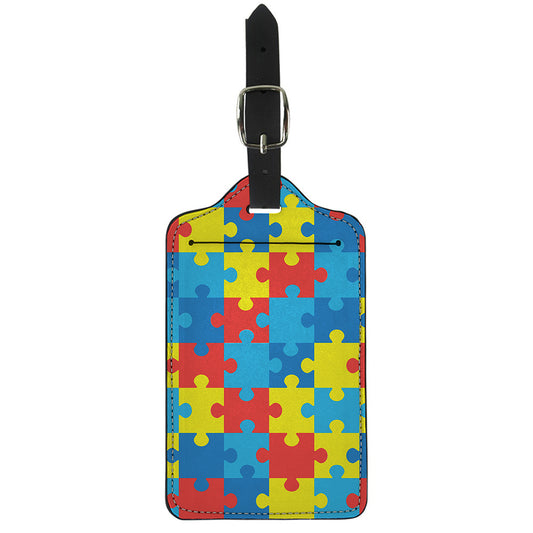 Autism Awareness Pattern Print Luggage Tag