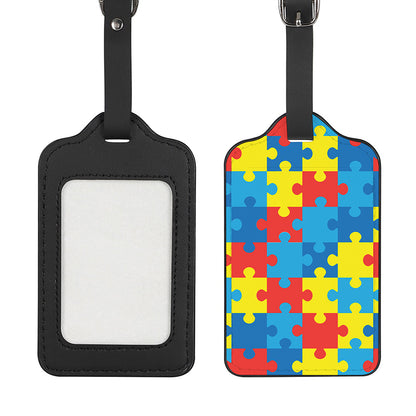 Autism Awareness Pattern Print Luggage Tag