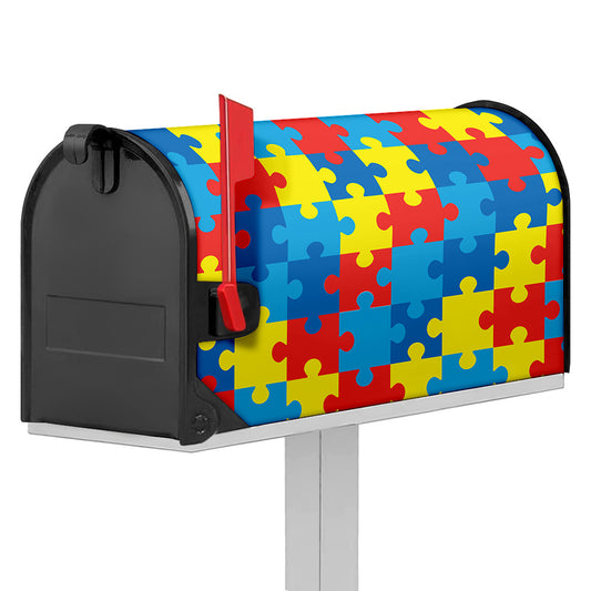 Autism Awareness Pattern Print Mailbox Cover
